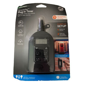 GE SimpleSet Outdoor Plug In Timer Digital Light Timer Weatherproof NIB